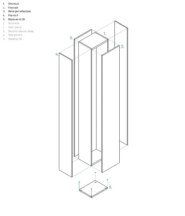 Деревянный секционный шкаф Caccaro Wallover® ARCH-00129082 - Вид №3
