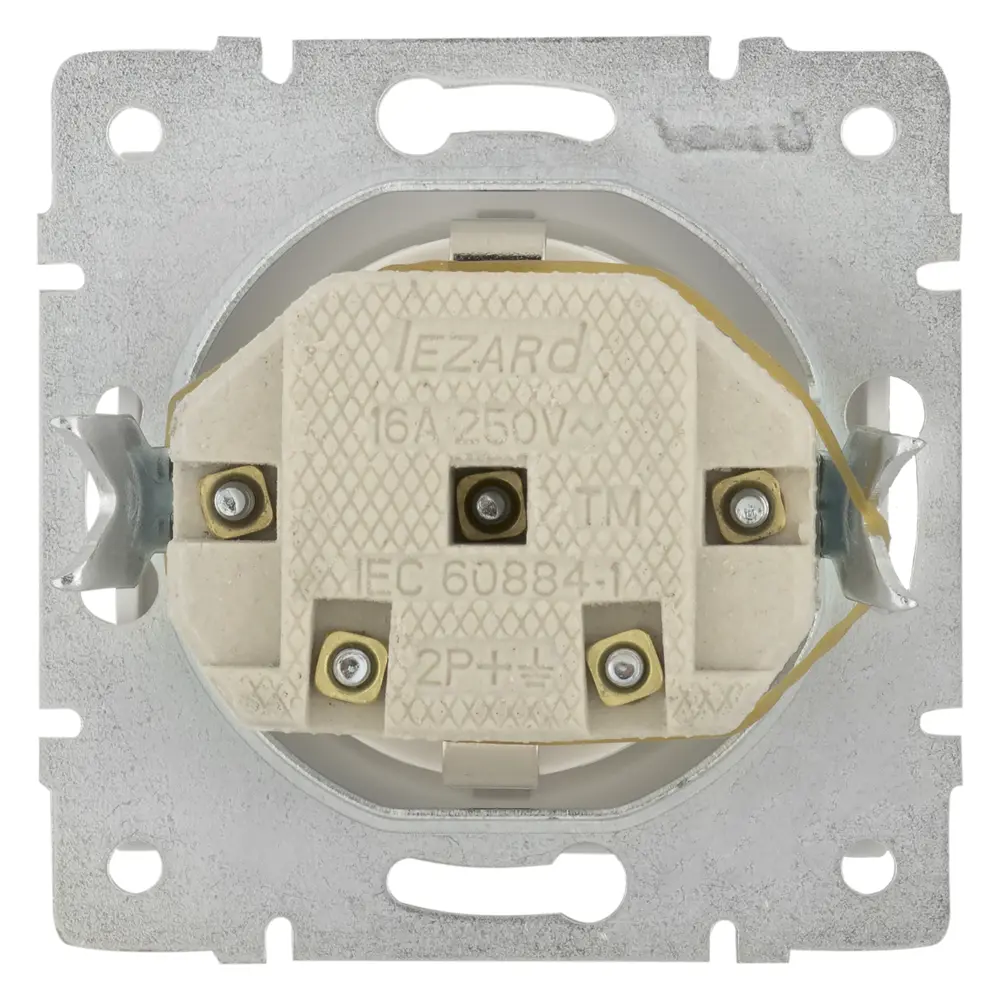 Розетка встраиваемая Lezard Rain с заземлением, со шторками, цвет белый STLM-2202701 - Вид №4