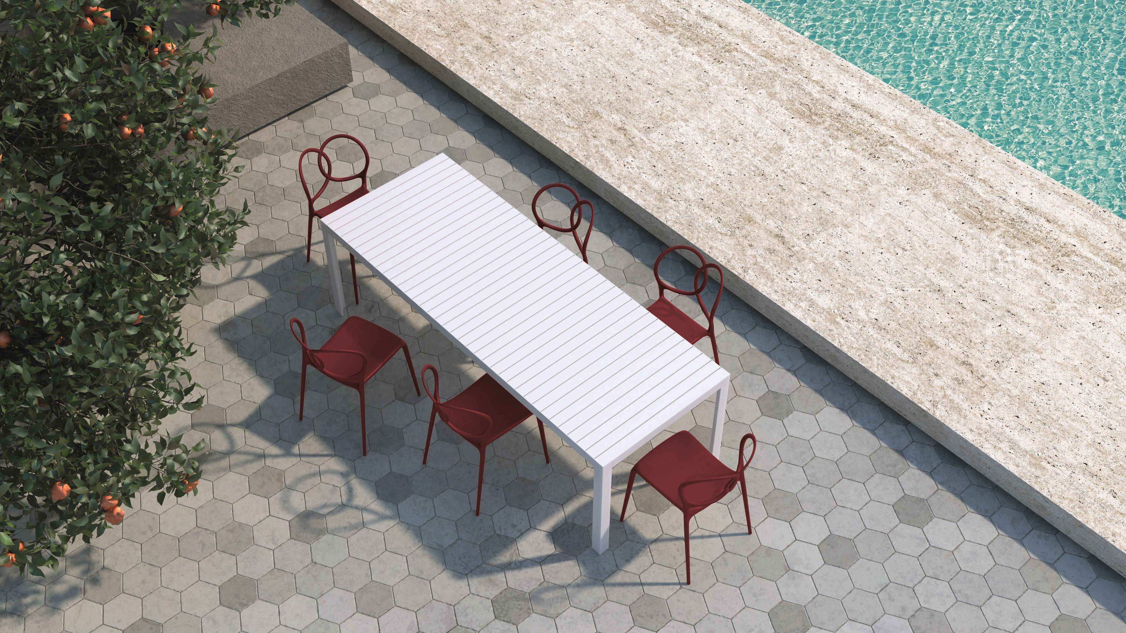 Алюминиевый прямоугольный садовый стол с порошковым покрытием Driade KALIMBA ARCH-00026253 - Вид №2