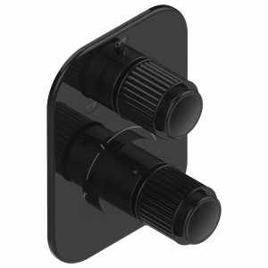 A9C-5500BE Ручка регулировки и маховик 2-канального переключателя для термостатического смесителя арт. 5500AE Thg-paris Jaipur c чёрным ониксом Покрытие PVD бронза