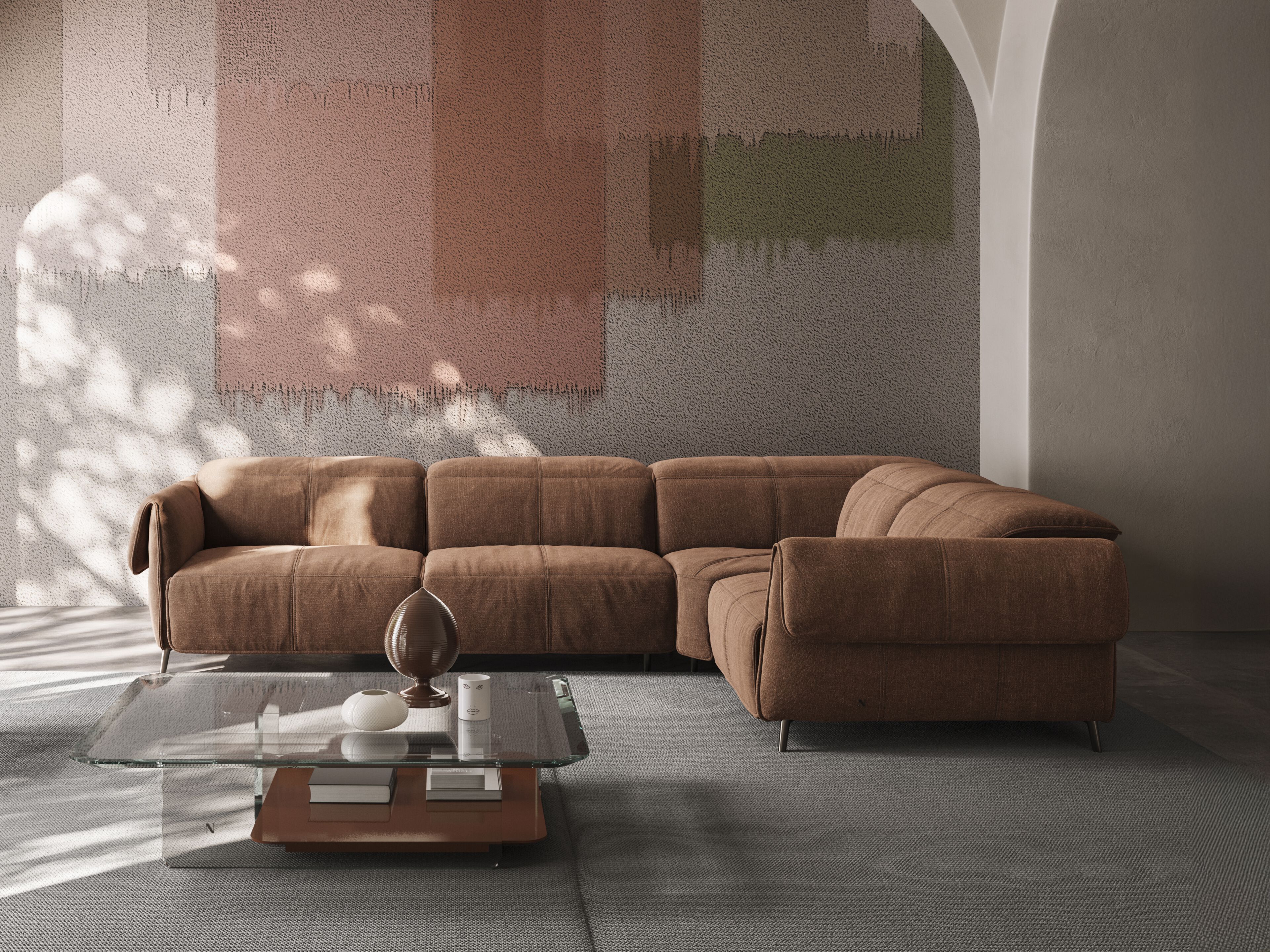 Угловой диван из ткани Natuzzi Italia SEAGULL ARCH-00032646 - Вид №1