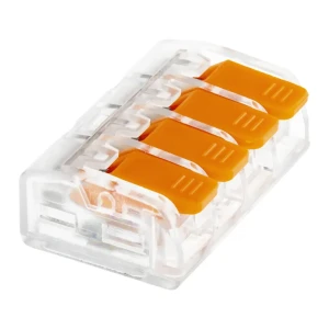 Клеммы соединительные монтажные с рычажком Duwi СМК 223-414 4-проводные 4мм² прозрачные 5шт 26614 3