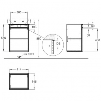 Тумба под раковину 41,4 см Keramag Renova Nr. 1 Plan 869052000 Santreyd  - Вид №2
