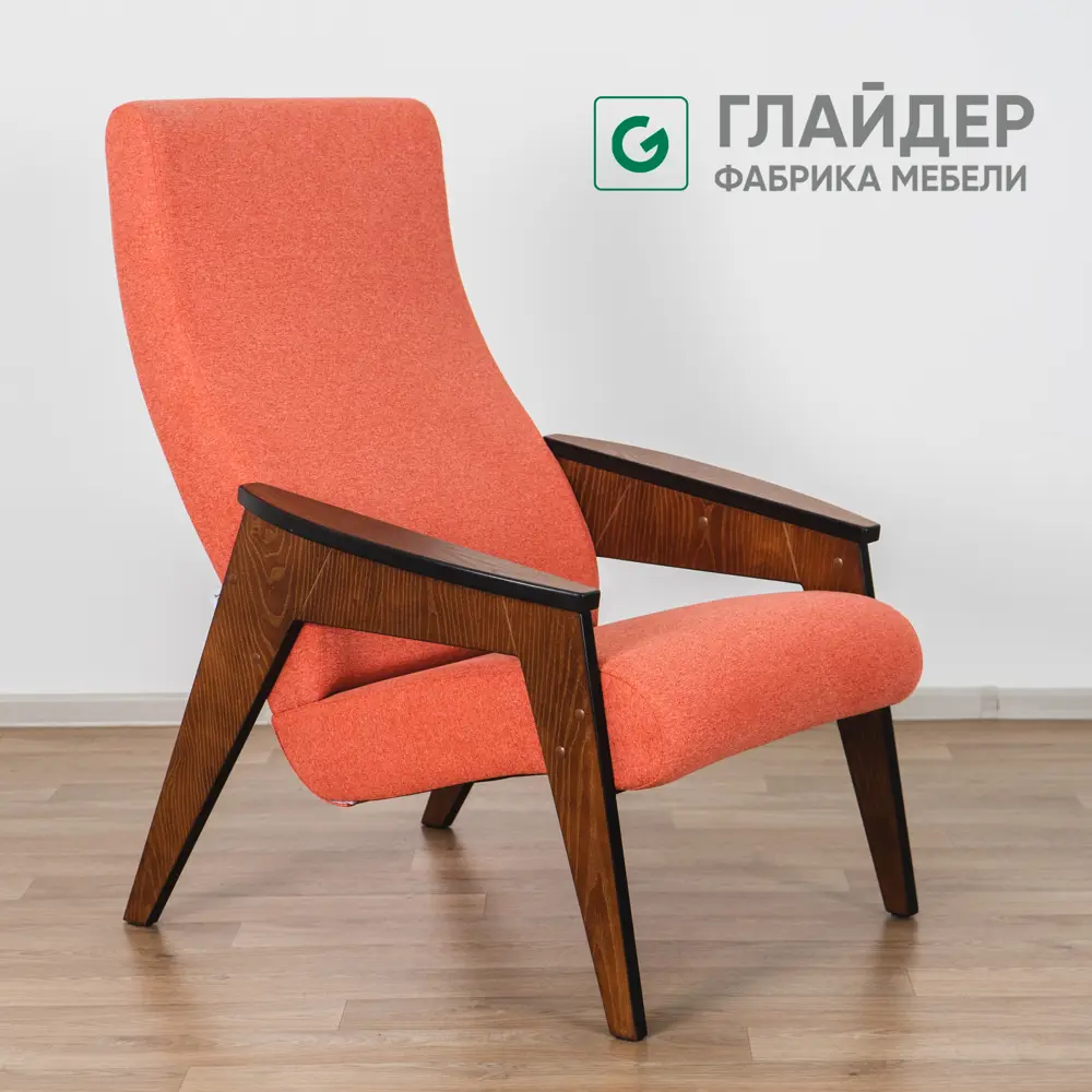 Кресло Glider Браво м 66x96x78 см шенилл цвет lunar ash, молочный дуб