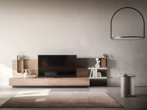 Деревянная секционная оборудованная стена