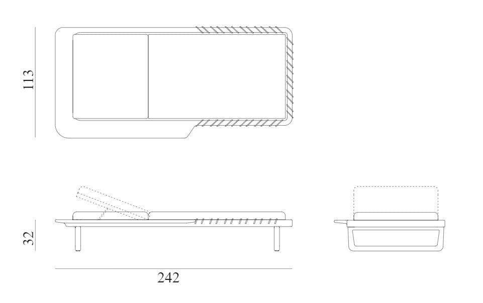 Садовая кровать с откидывающейся спинкой из красного дерева и ткани Exteta Sunset ARCH-00127341 - Вид №13