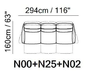 3-местный кожаный диван для ног Natuzzi Italia Wellbe ARCH-00099274 - Вид №5