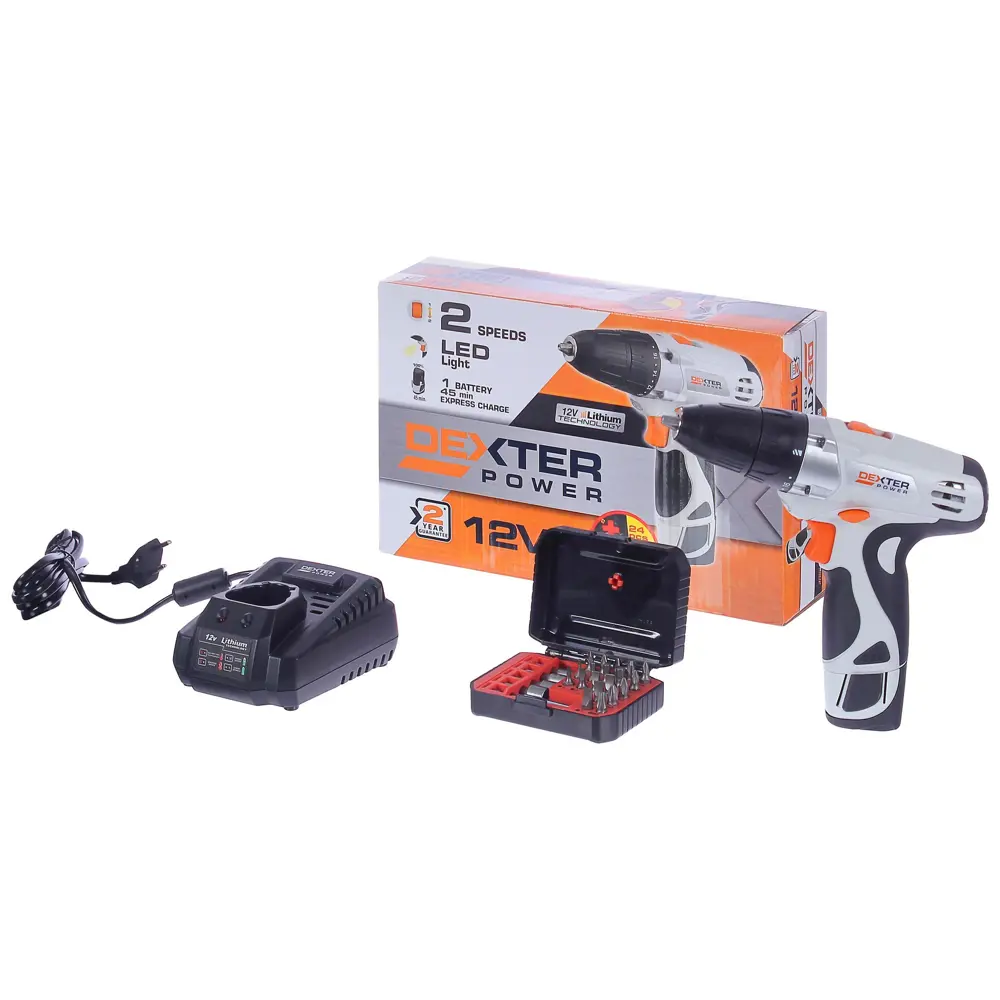Дрель-шуруповерт аккумуляторная Dexter Power 5227.2A 24 ACC, 12 В Li-ion 1.5 Ач STLM-2146051 - Вид №5