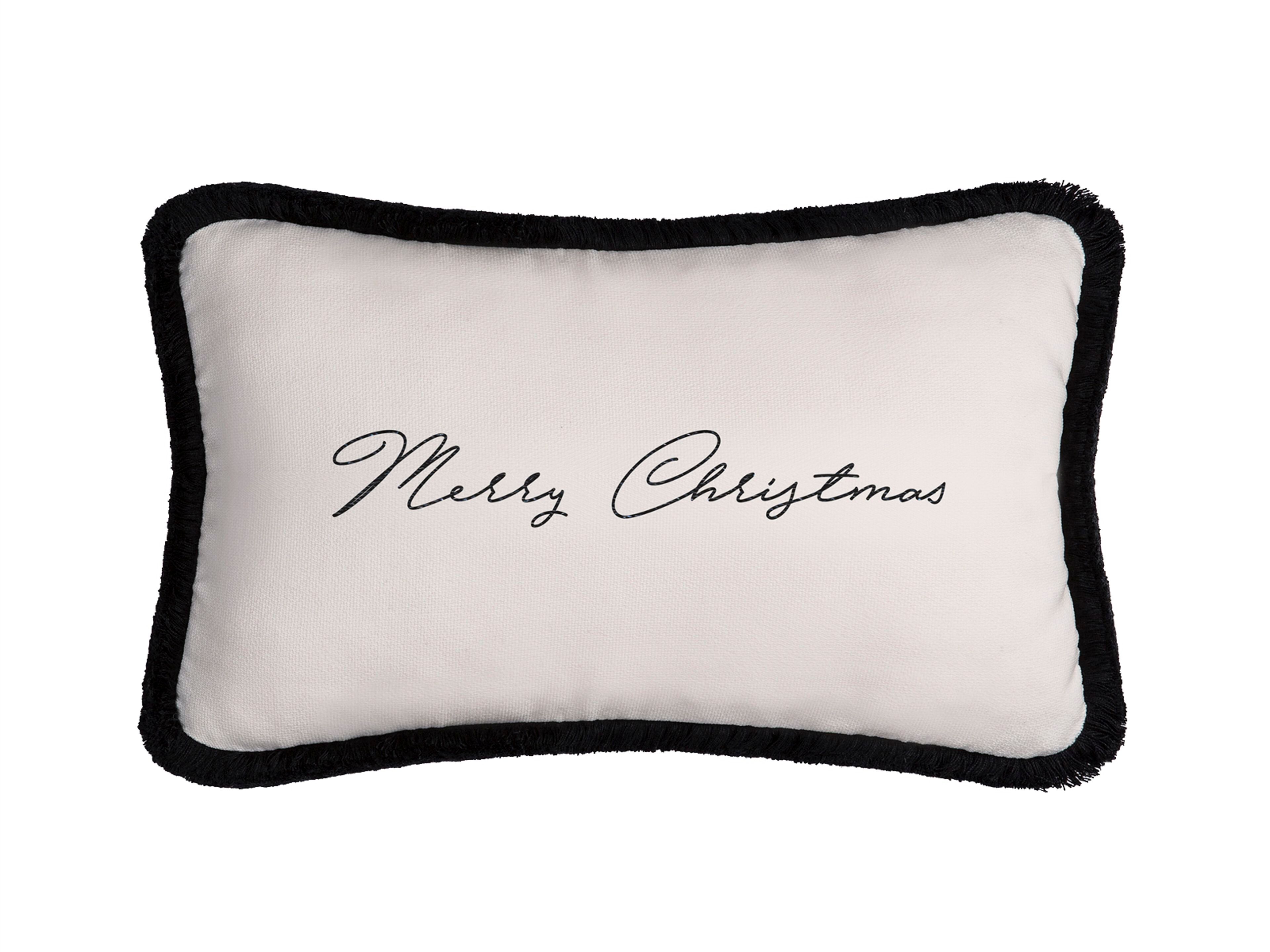 Прямоугольная бархатная подушка с надписью LO DECOR Рождественское настроение ARCH-00135141