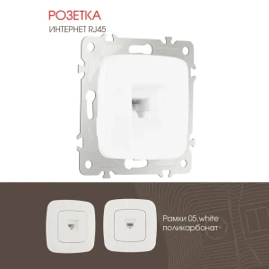 Розетка компьютерная встраиваемая Arte milano 205.45-1.white RJ45 цвет белый