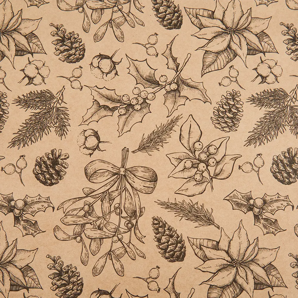 Упаковочная бумага «Листья» 70 см Симфония STLM-2161568