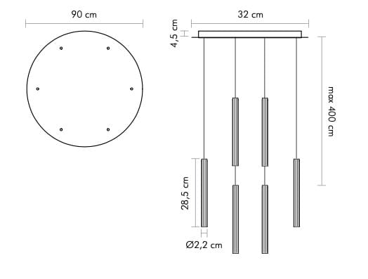 Встроенный светодиодный подвесной светильник из ребристого стекла Album Rigoletto ARCH-00078624 - Вид №1