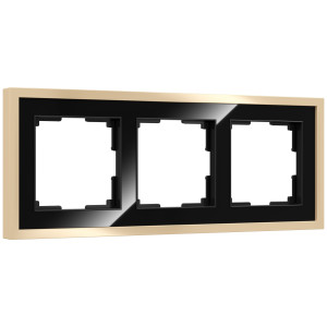90701393 Рамка для розеток и выключателей Baguette черный/латунь 3 поста цвет черный STLM-0345171 WERKEL