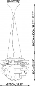 2000983130747 Подвесной светильник диаметр 72 COSMO PH Artichoke