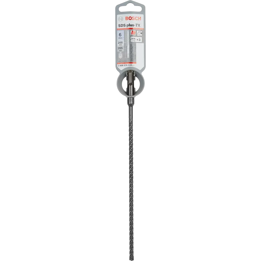 Бур по армированному бетону SDS-plus 7X Bosch 6x265 мм BOSCH PROFESSIONAL STLM-2031186 - Вид №4