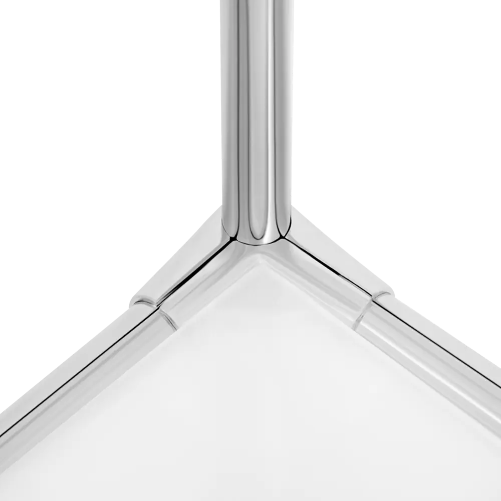 Соединитель 3-х труб угловой с площадкой для полки, цвет хром PALLADIUM STLM-2147601 - Вид №3