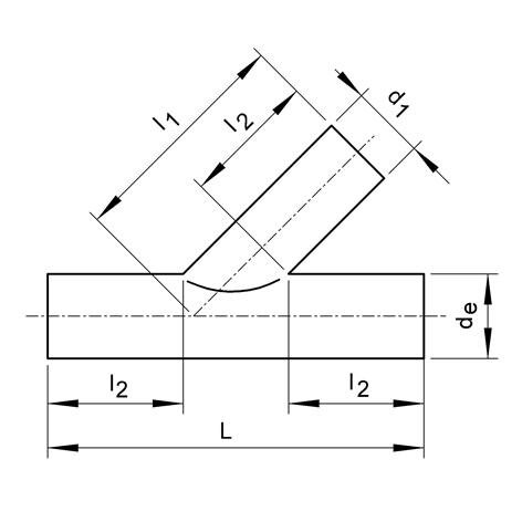SANIT 303525210 Отделение 45 °, РР, SDR 11, Уменьшенный сварные  - Вид №1