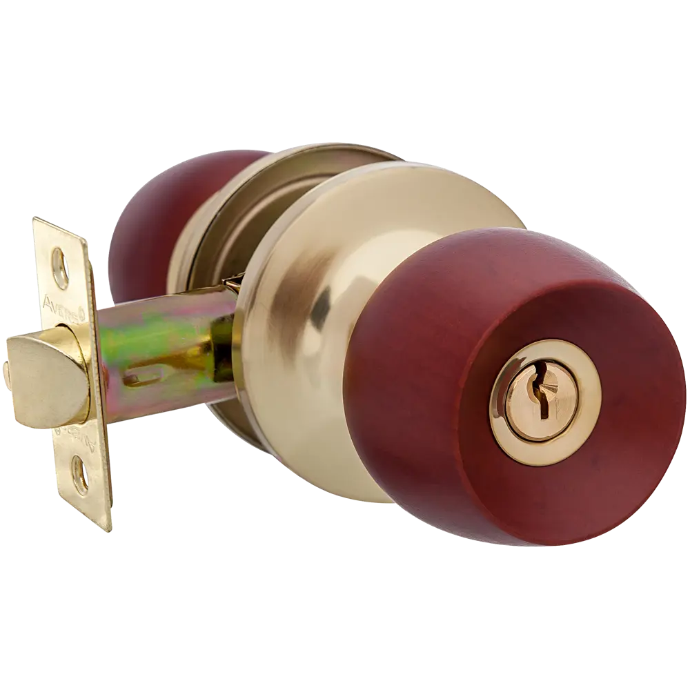 Ручка-защёлка Avers 0598-01-GM/Beech, с ключом и фиксатором, сталь, цвет матовое золото/бук STLM-2084442