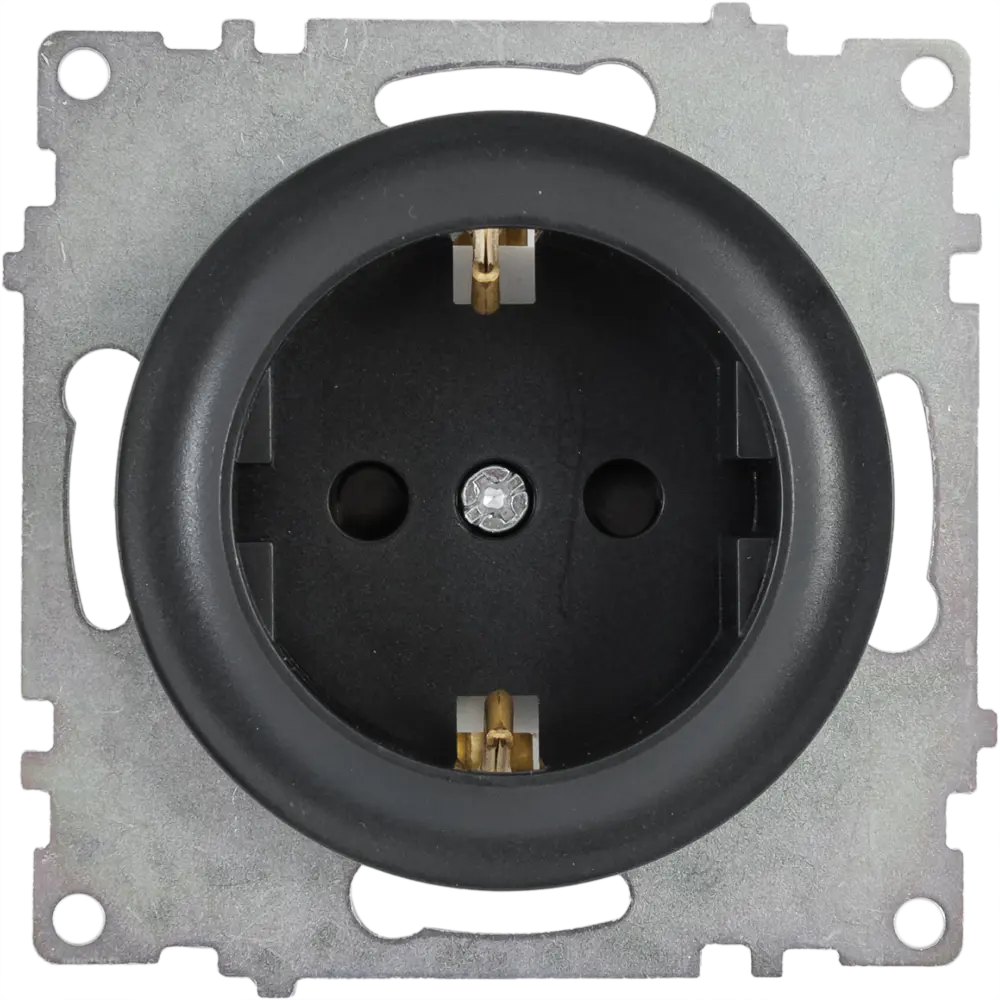 82127004 Розетка встраиваемая Onekey Florence с заземлением со шторками цвет чёрный STLM-0019889 ONEKEYELECTRO