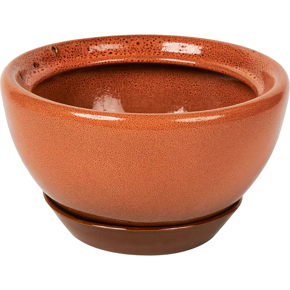 Горшок цветочный Gonchar Камелия №3 Люкс ø16 h11 v2.5 л керамика оранжевый STLM-2031450