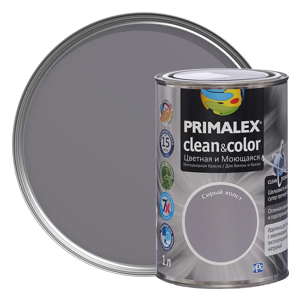 Краска PR-X Clean&Color 1 л Серый холст PRIMALEX STLM-2029489