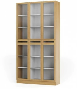 DWFI Книжный шкаф из дерева и стекла  00002382