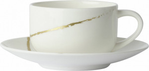 10676192 Royal Crown Derby Чашка чайная с блюдцем Royal Crown Derby Эскиз. Белый 240мл, фарфор Фарфор, Керамика