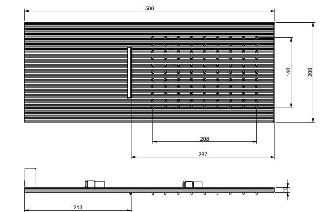 Латунная прямоугольная настенная насадка для душа с водопадом Rubinetterie Treemme ARCH-00105394 - Вид №2