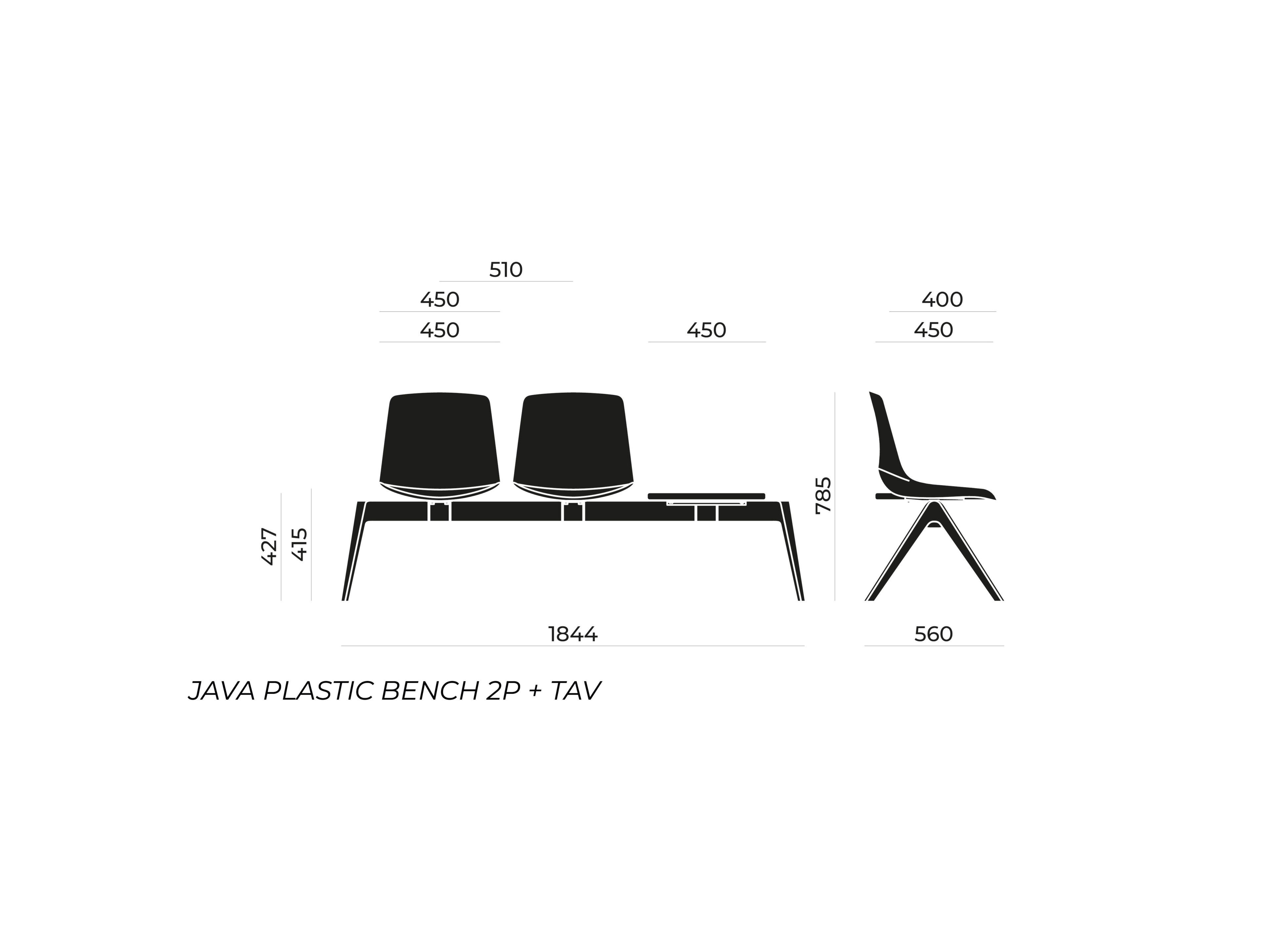 Сидя на полу бар Nahu Java Plastic Bench ARCH-00057148 - Вид №6