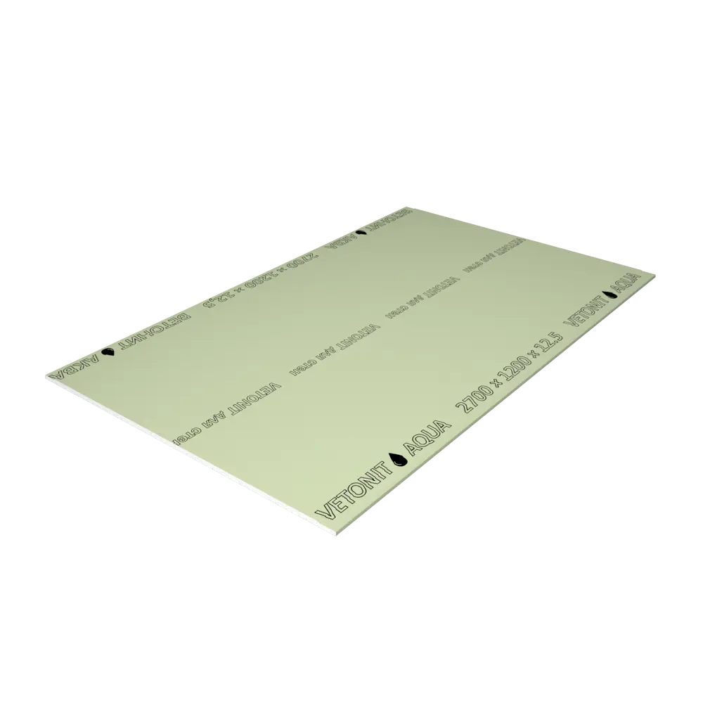 Гипсокартон влагостойкий 12.5 мм Vetonit Аква Оптима 2700x1200 мм 3.24 м² STLM-2190113 - Вид №2