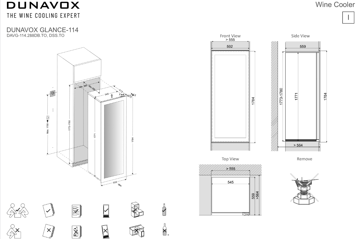 5342450 Встраиваемый винный шкаф Dunavox DAVG-114.288DB.TO черный STDN-0038290 - Вид №1