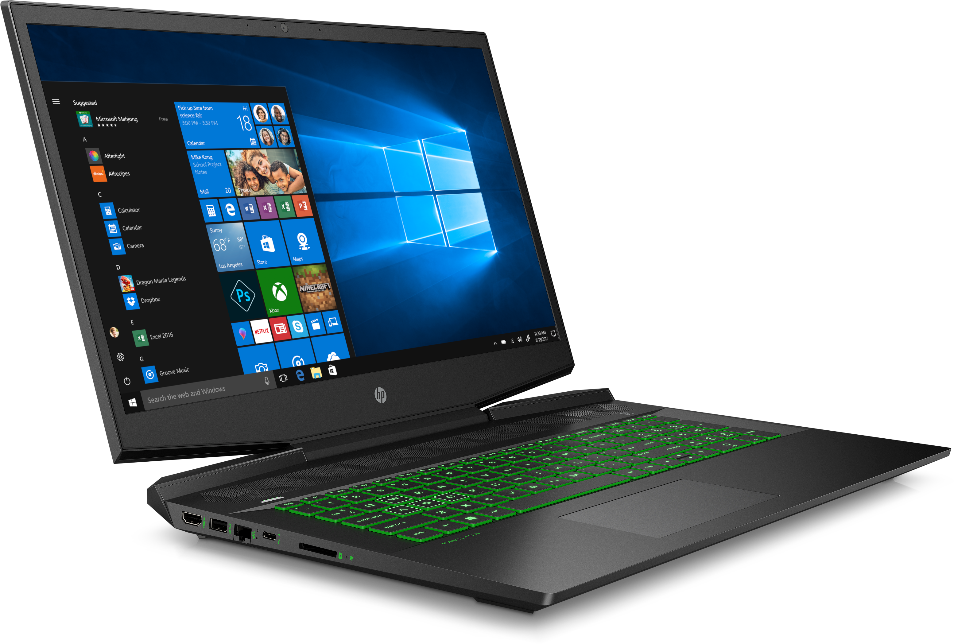 22V31EA#ACB pavilion gaming 17-cd1056ur 17.3"(1920x1080 ips)/intel core i7 10750h(2.6ghz)/16384mb/1000+256pcissdgb/nodvd/ext:nvidia geforce gtx 1650(4096mb)/cam/wifi/52.5whr/war 1y/shadowblack w/ acid green pattern /w10 HP Santreyd  - Вид №2