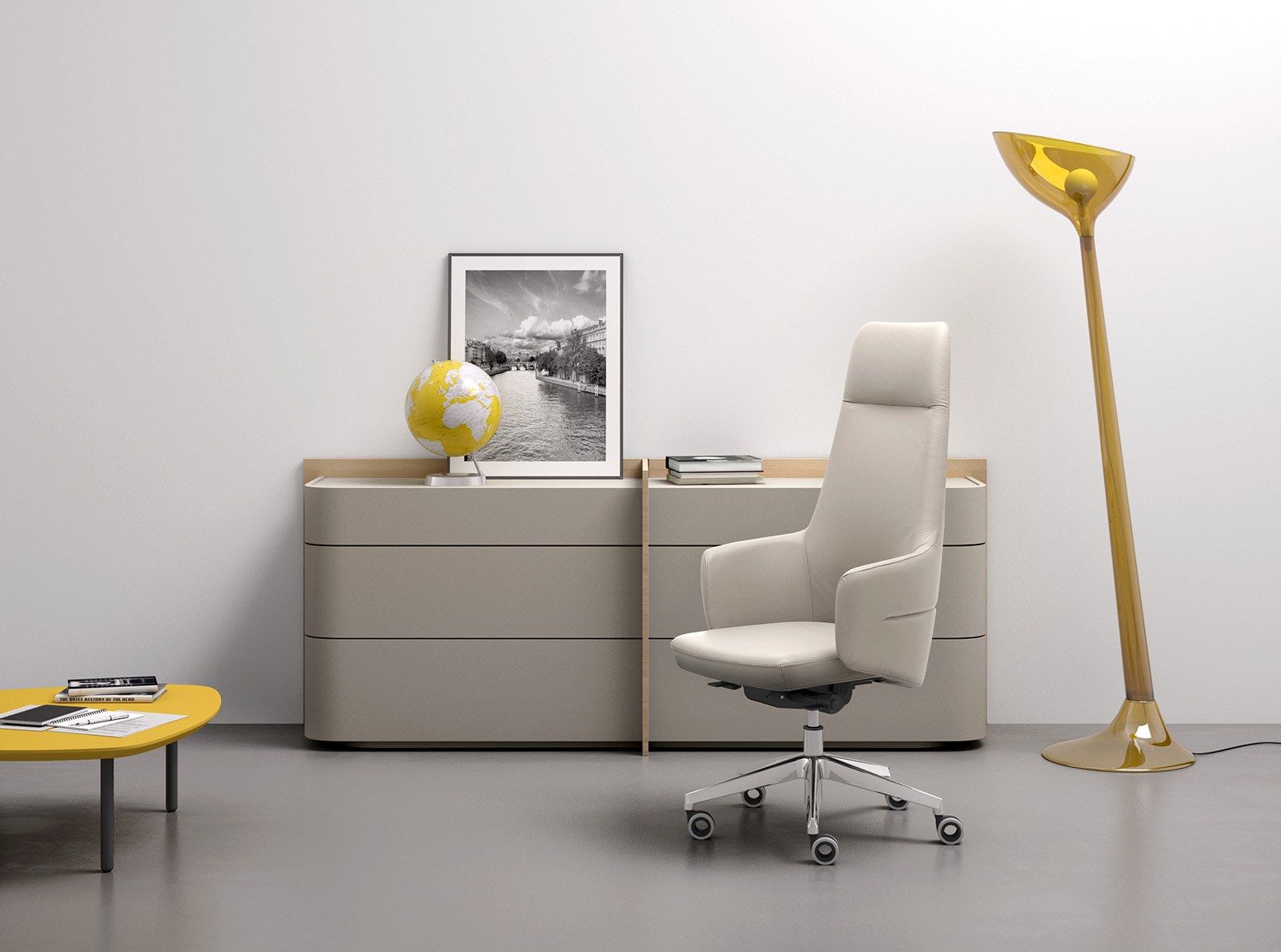 Регулируемое по высоте кожаное офисное кресло с подлокотниками Leyform ARCH-00129489 - Вид №2