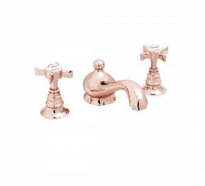 Gentry Home Смеситель для раковины Style на три отверстия с всплывающей пастой Ascot Розовое золото GH100818