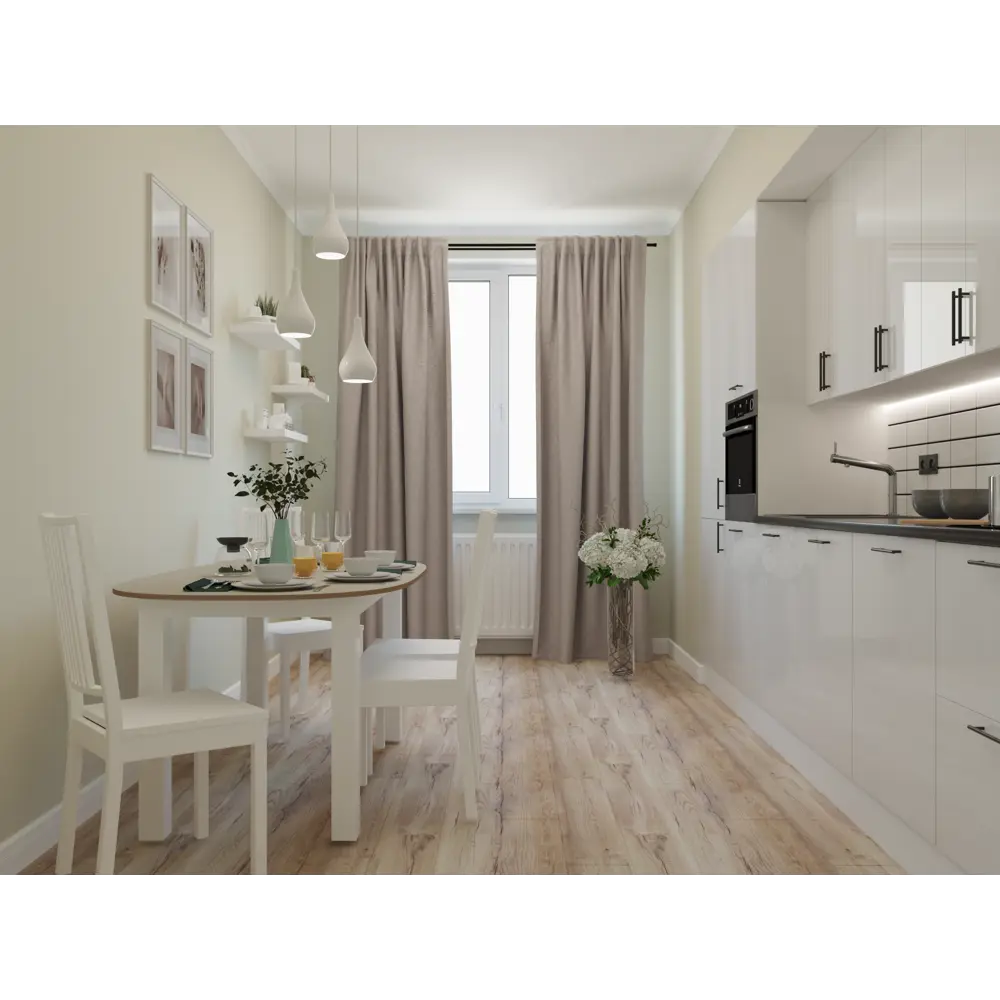 Карниз двухрядный раздвижной Inspire Круг 160-300 см цвет чёрный матовый STLM-2208354 - Вид №3