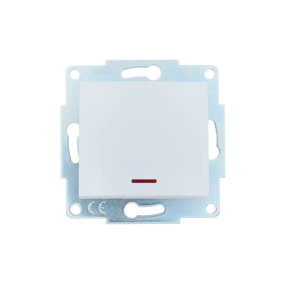 Выключатель встраиваемый Lezard Asti 1 клавиша с подсветкой цвет белый STLM-2182120