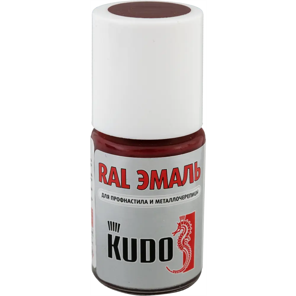Эмаль для металлочерепицы Kudo с кисточкой цвет винно-красный 15 мл STLM-2040335