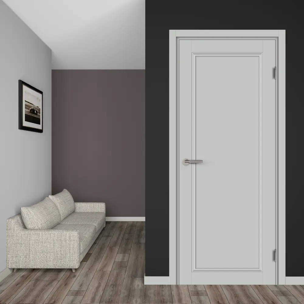 Комплект двери Лион глухая 80x200 см Hardflex цвет серый жемчуг без доборов МАРИО РИОЛИ STLM-2086613 - Вид №1