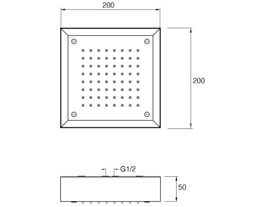 Потолочная квадратная душевая головка с освещением CRISTINA Rubinetterie душевые головки с освещением-Shower &amp ARCH-00069796 - Вид №1