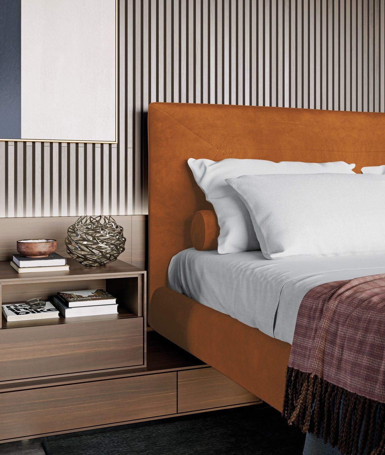 Деревянное изголовье со встроенными тумбочками для двуспальной кровати Dall'Agnese Square ARCH-00029804 - Вид №13