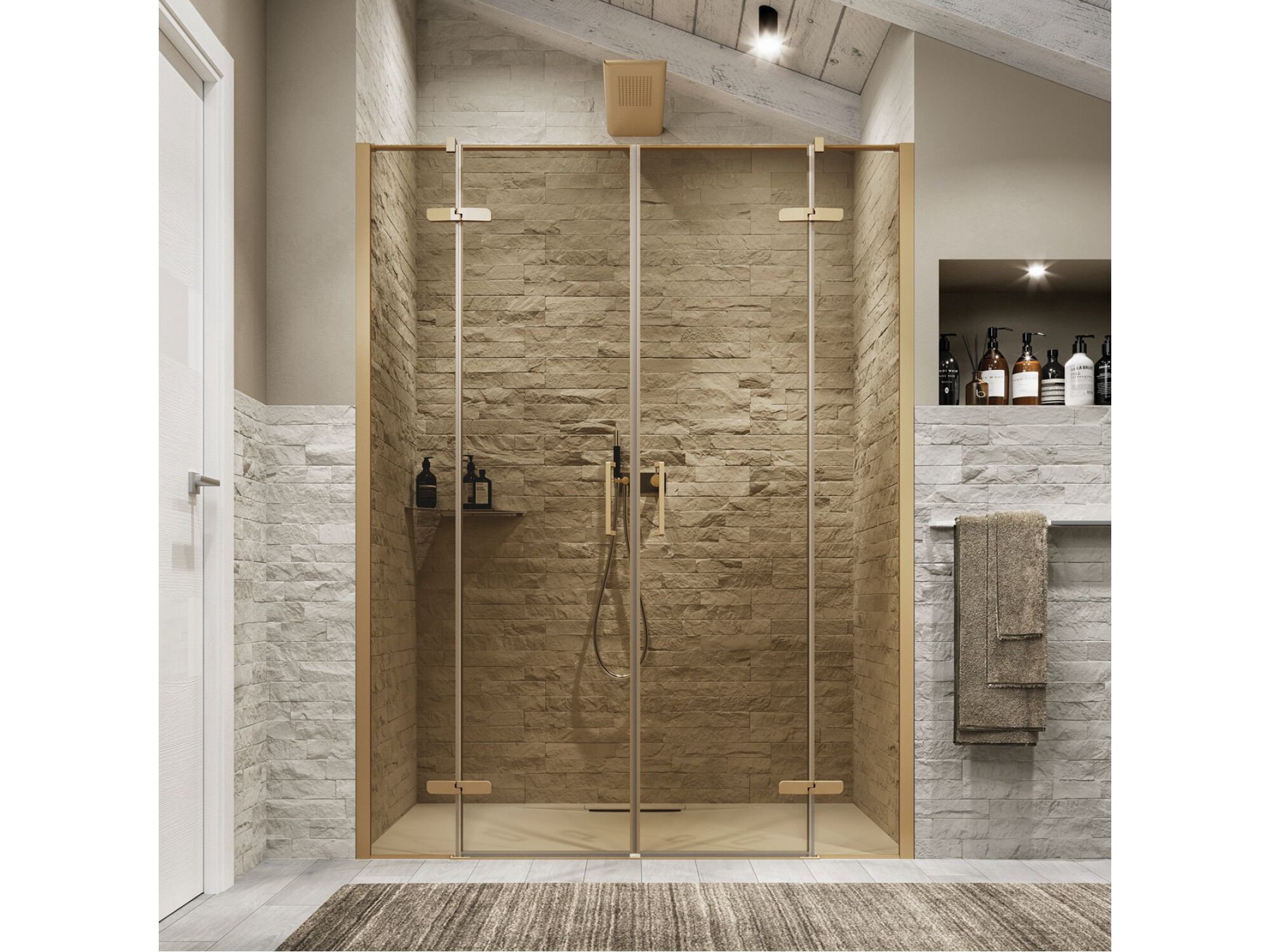 Хрустальная ниша душевая кабина с распашной дверью RELAX шарнир ARCH-00122057