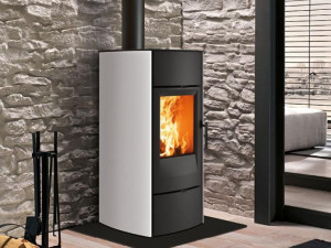 Настенная стальная дровяная печь для обогрева воздуха