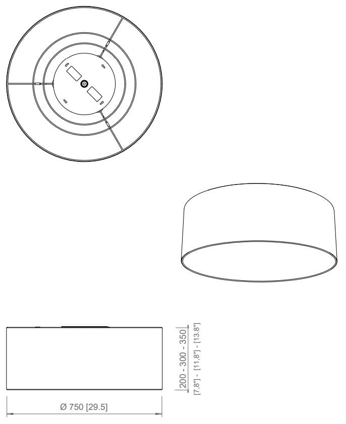 Ткань светодиодный потолочный светильник Contardi Circus ARCH-00029474 - Вид №3