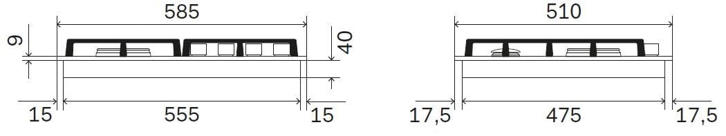 Газовая плита из закаленного стекла Ilve Professional Plus ARCH-00117199 - Вид №2