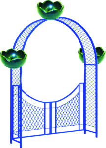 PV3VF2.01-A.P Пергола А2 c воротами с 3 термо-чашами, пергола, арка для вертикального озеленения LAB.Space
