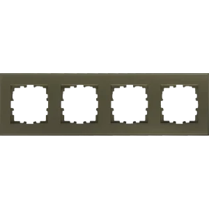 Рамка для розеток и выключателей Lexman Виктория плоская 4 поста цвет шампань матовый