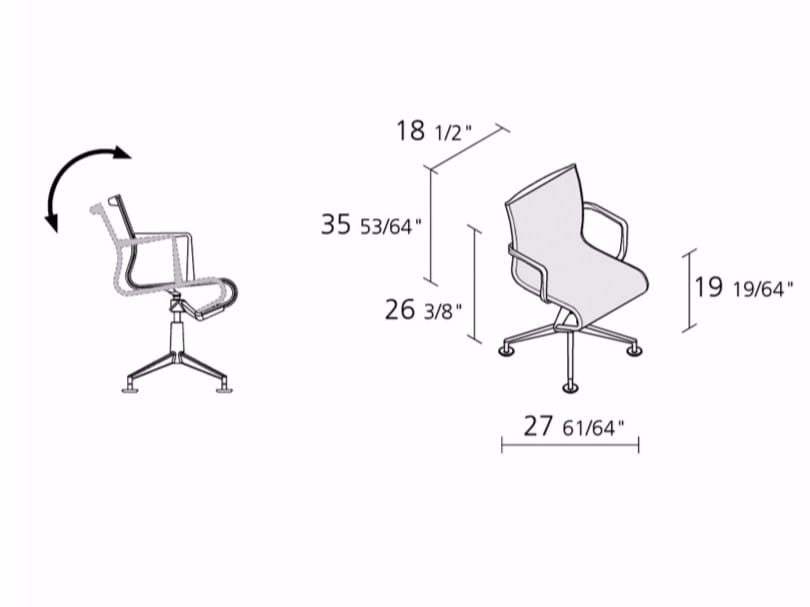 Поворотный операционный офисный стул с подлокотниками Alias рамка ARCH-00063095 - Вид №3