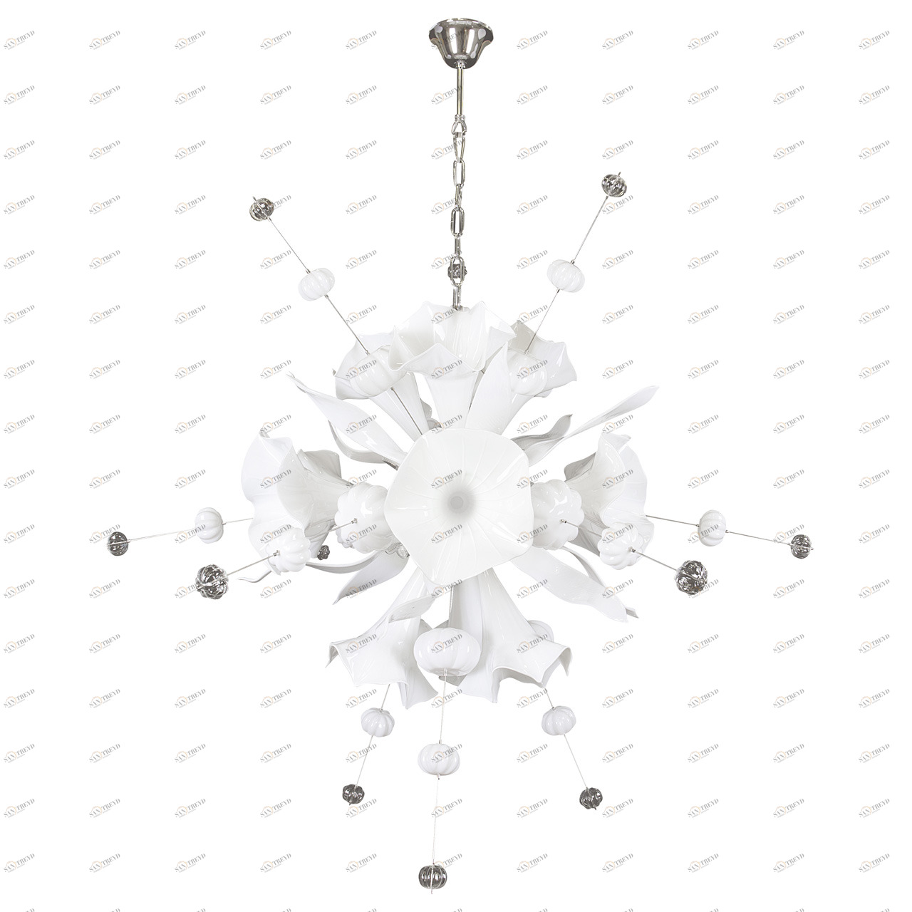 Люстра дизайнерская Well 2 белая, хром 893126 LIGHTSTAR ДИЗАЙНЕРСКИЕ, CELESTA 057543 Белый 