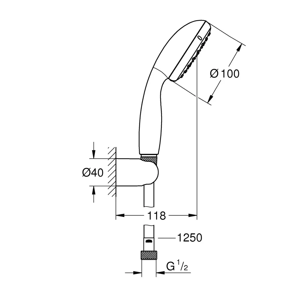 Набор для душа Grohe Vitalio Start 2 режима цвет хром STLM-2046836 - Вид №6