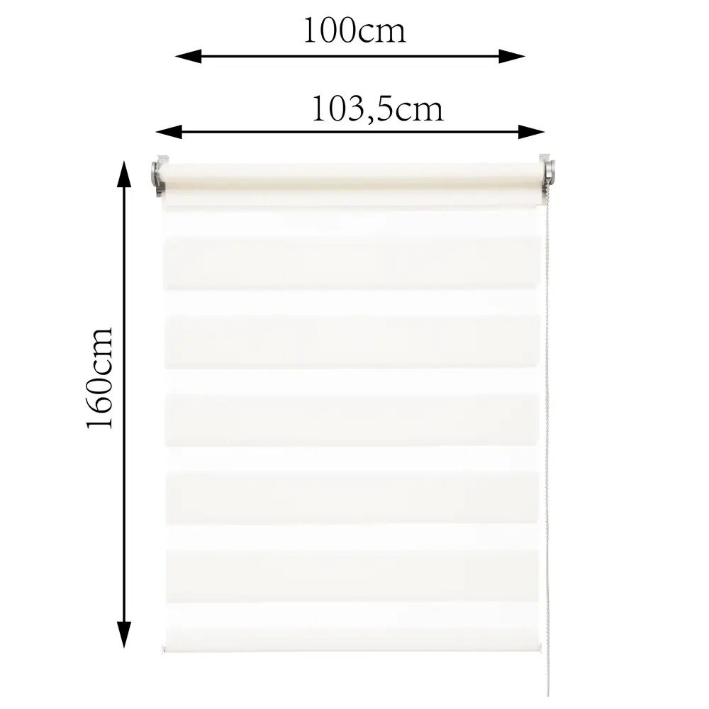 Штора рулонная день-ночь Inspire Moscou 100x160 см белая White 0 STLM-2177956 - Вид №3